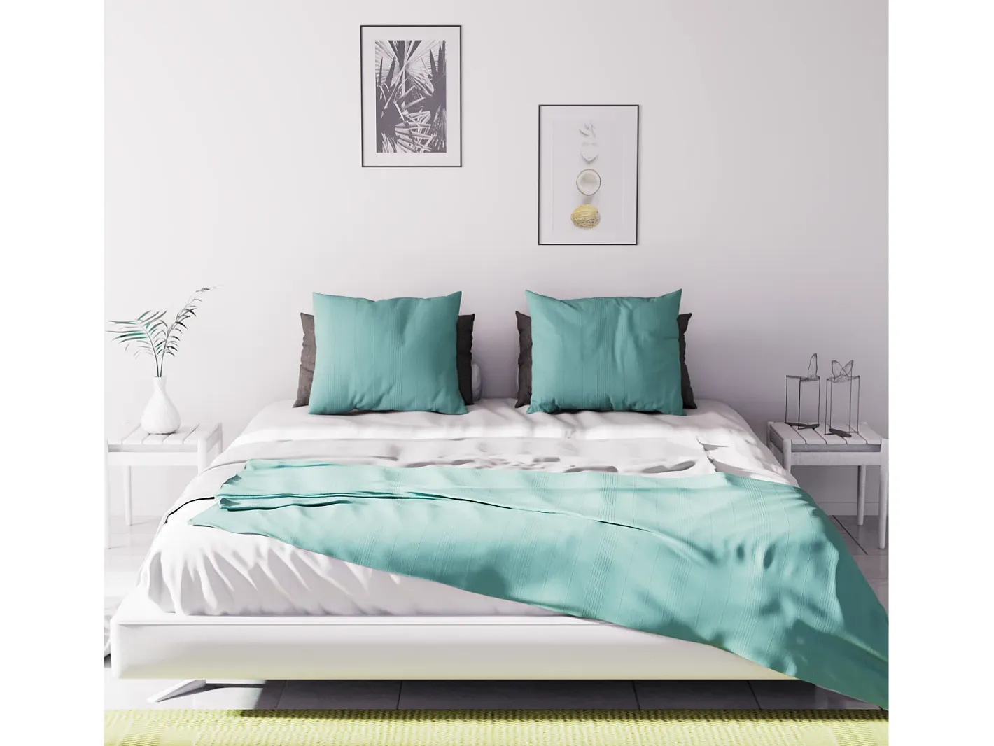 Soleil d'ocre Ropa De Cama-Colcha 220x240 cm ADELE Laguna Azul