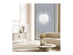 Colgante 1 luz modelo Portile acabado laton/, 60cm(alto) 35cm(ancho) 35cm(fondo) Blanco Sale