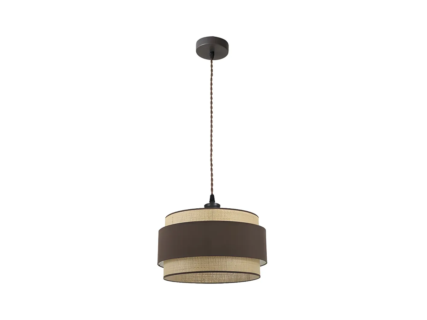 AKUNADECOR Colgante Con Pantalla De Tela Natural Modelo Kandy Marru00f3n Discount