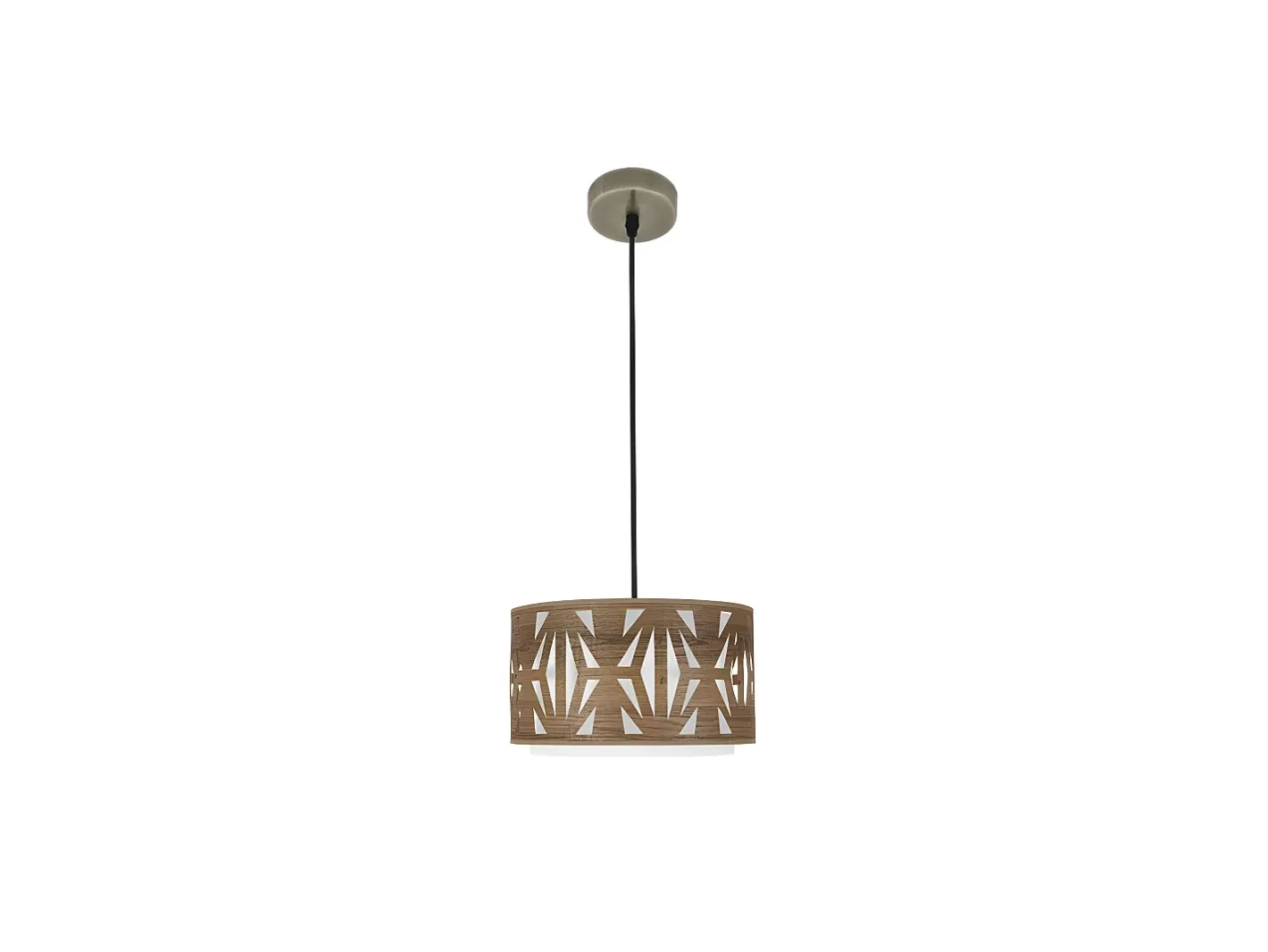 AKUNADECOR Lámpara Suspendida-Colgante Cuero/madera Oscura Modelo Katerina Dorado