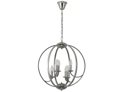AKUNADECOR Colgante De 6 Luces Modelo Narciso Niquel Plateado New