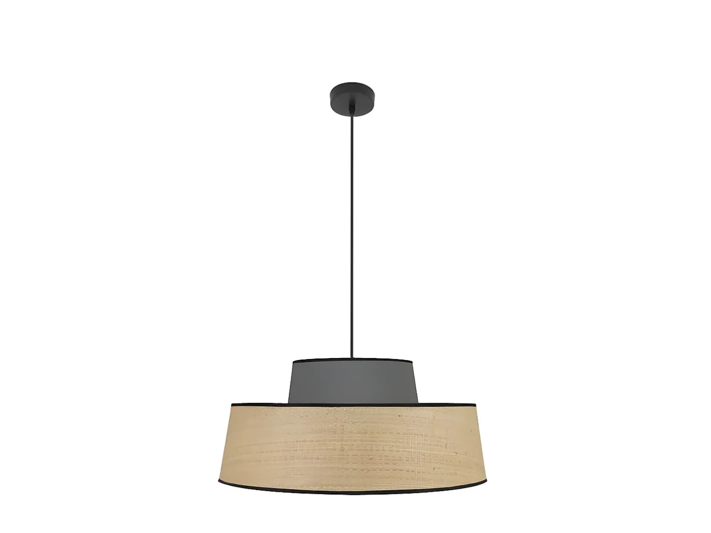 Clearance AKUNADECOR Colgante 1luz Natural/gris Modelo Jia Negro