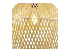 Lámpara Suspendida-Colgante modelo Florian acabado rattan 47cm(alto) 29.5 cm(ancho) 29.5 cm(fondo. Marru00f3n