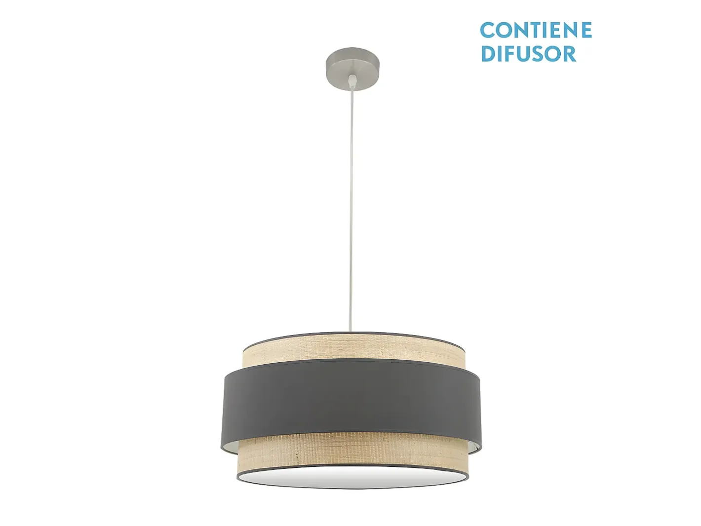 AKUNADECOR Colgante Modelo Kandy Natural/gris 3 Luces Beige