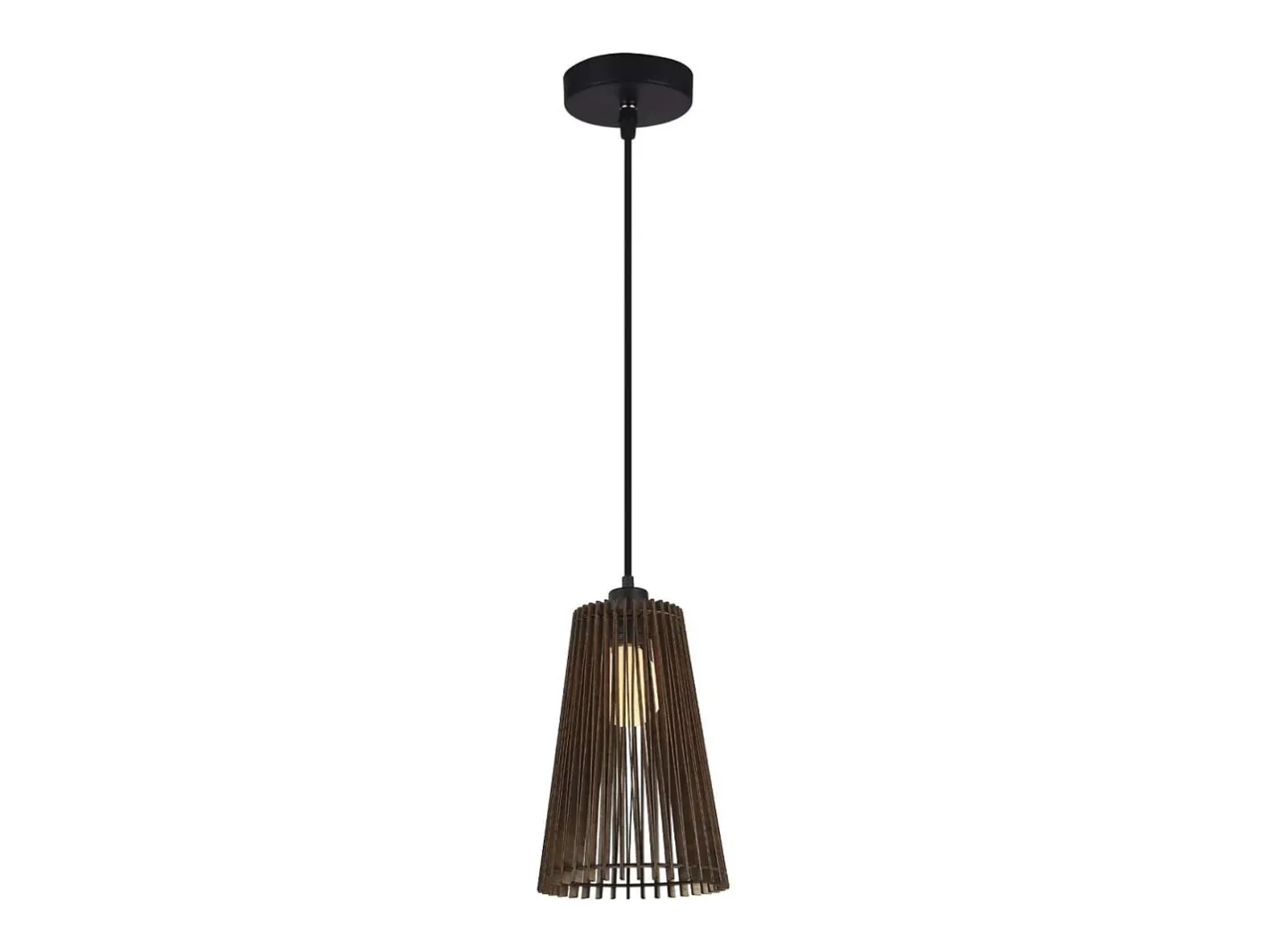 Lámpara Suspendida-Colgante modelo Mon acabado madera oscura 44 cm(alto)20 cm(ancho)20 cm(largo) Negro