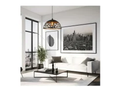 Lámpara Suspendida-Colgante modelo Sito acabado negro/oro, 34cm(alto) 45cm(ancho) 45cm(fondo) Amarillo
