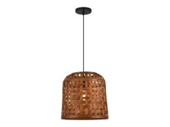 Lámpara Suspendida-Colgante modelo Theodor acabado madera 27 cm(alto)29 cm(ancho)29 cm(largo) Marru00f3n