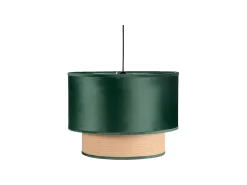 AKUNADECOR Colgante Nerva De 2 Pantallas Terciopelo Y Arpillera Fabrilmap Verde Clearance