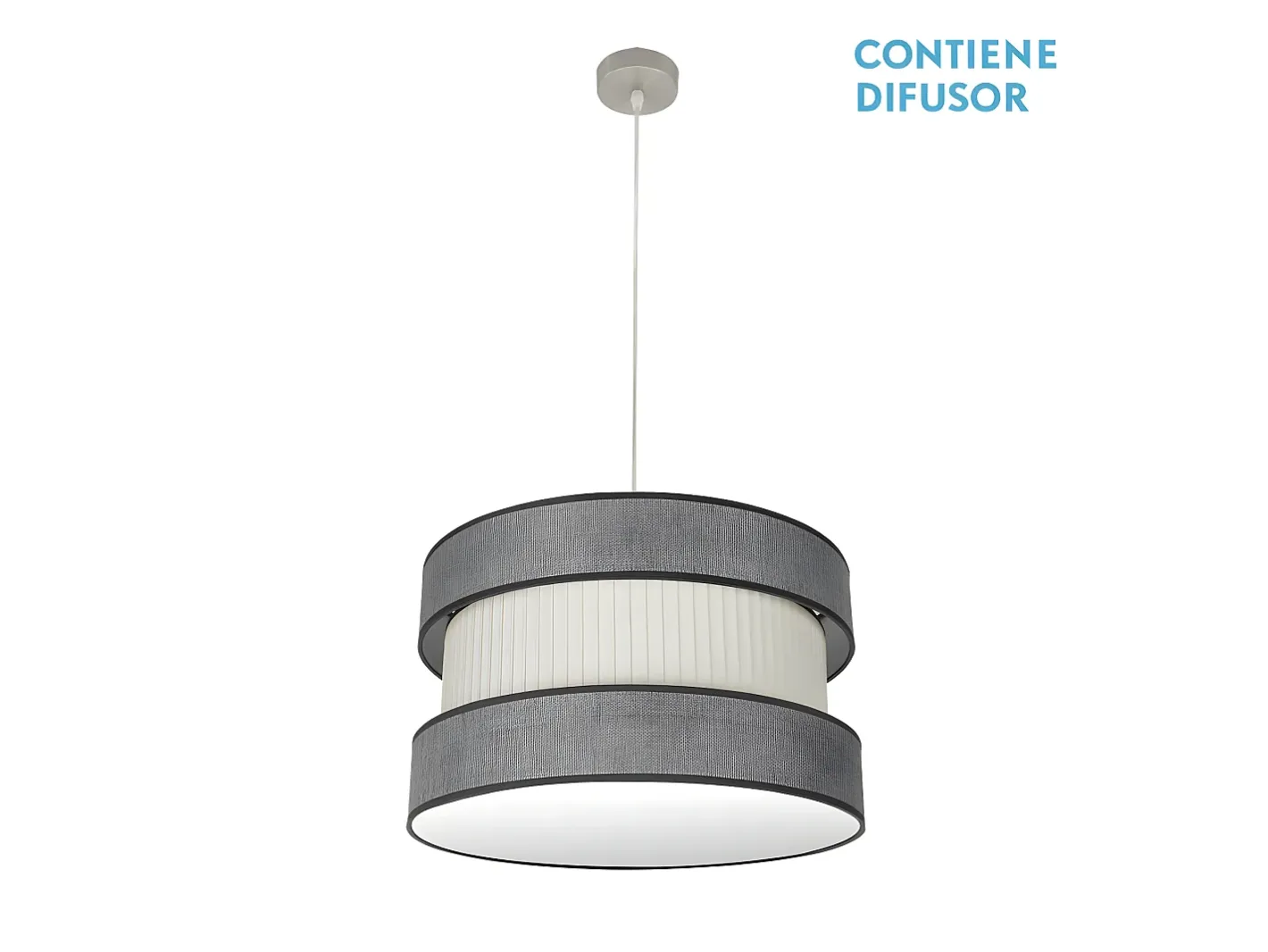 Hot AKUNADECOR Colgante Niquel/gris-beis Modelo Home 2luces Regulable Plateado