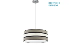 AKUNADECOR Colgante Regulable Modelo Karla 2xe27 Topo/beis Plateado Online