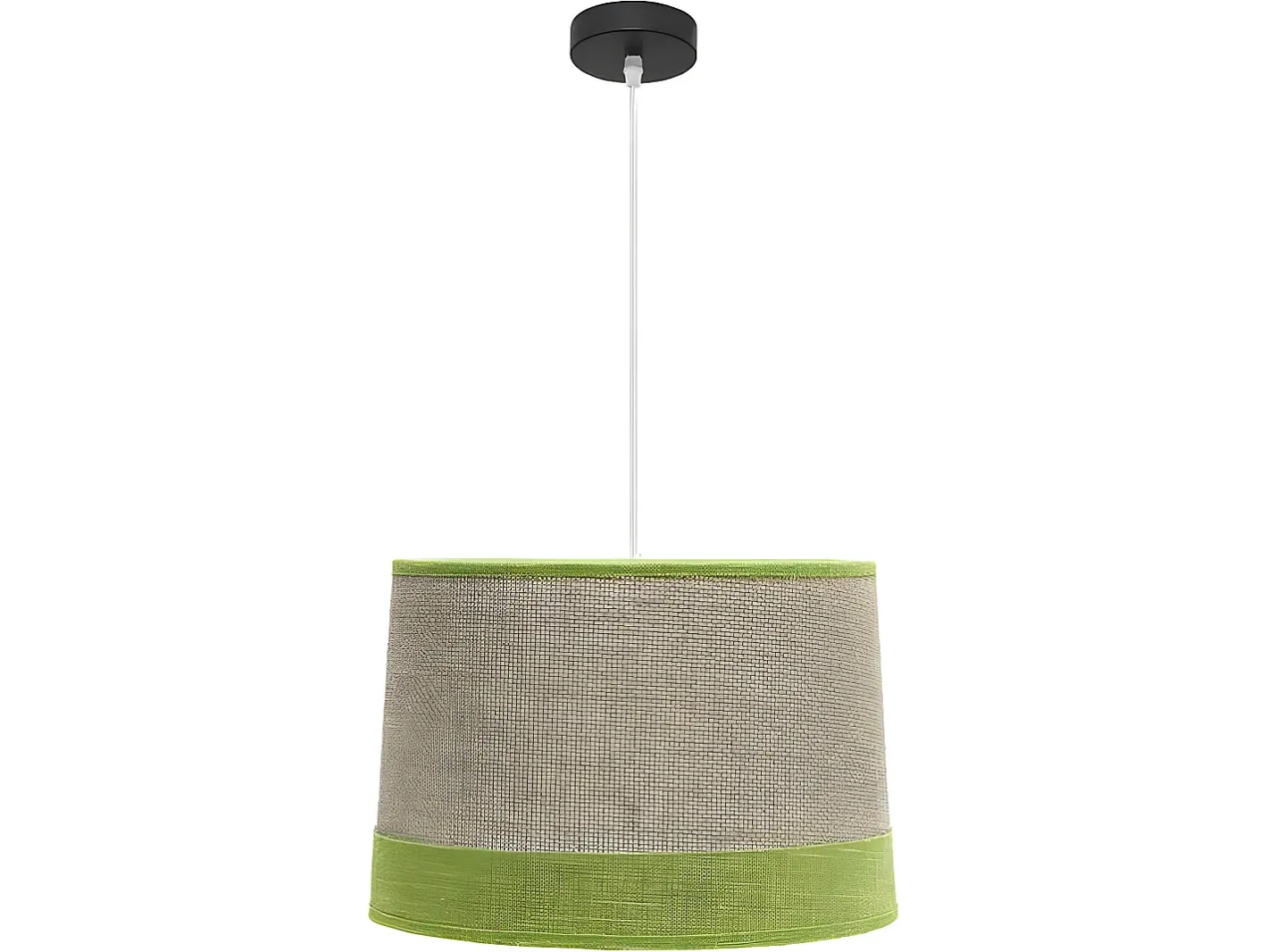 AKUNADECOR Lámpara Suspendida-Colgante Serie Tietar De Saco Y Ribete De Lino Verde Beige
