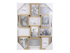 The Home Deco Factory Collage de fotos en madera y blanco 10 x 15 cm Familia 12 fotos Beige New
