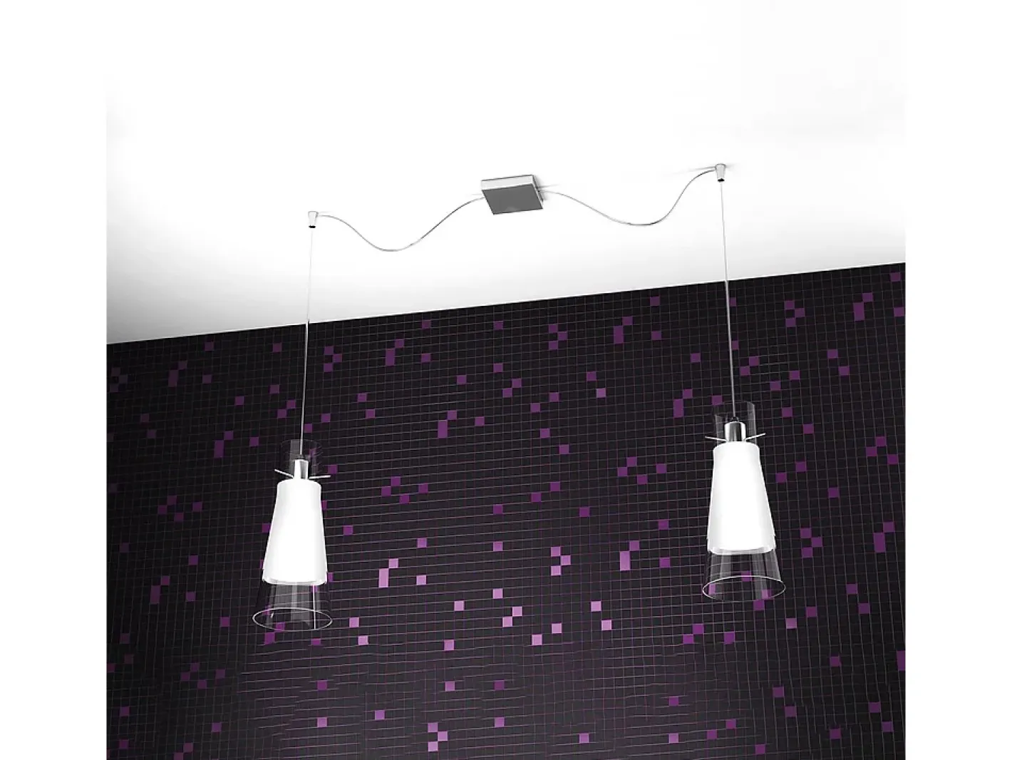 Outlet Cone Sospensione 2 Luci Spostabili Blanco