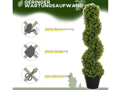 Planta Artificial-Conjunto de 2 eucaliptos artificiales en espiral, plástico resistente, color (17,5 x 17,5 x 90 cm) Verde