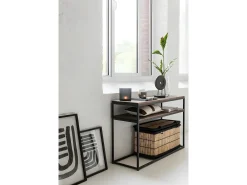 J-Line Conjunto de 2 portavelas de vidrio marrón - negro 7.3x7.3x8 cm Marru00f3n Discount