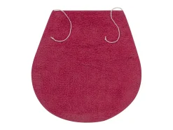 Outlet Conjunto de alfombrillas de baño de tela 3 piezas fucsia ES138634 Rosa