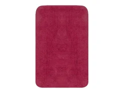 Outlet Conjunto de alfombrillas de baño de tela 3 piezas fucsia ES138634 Rosa