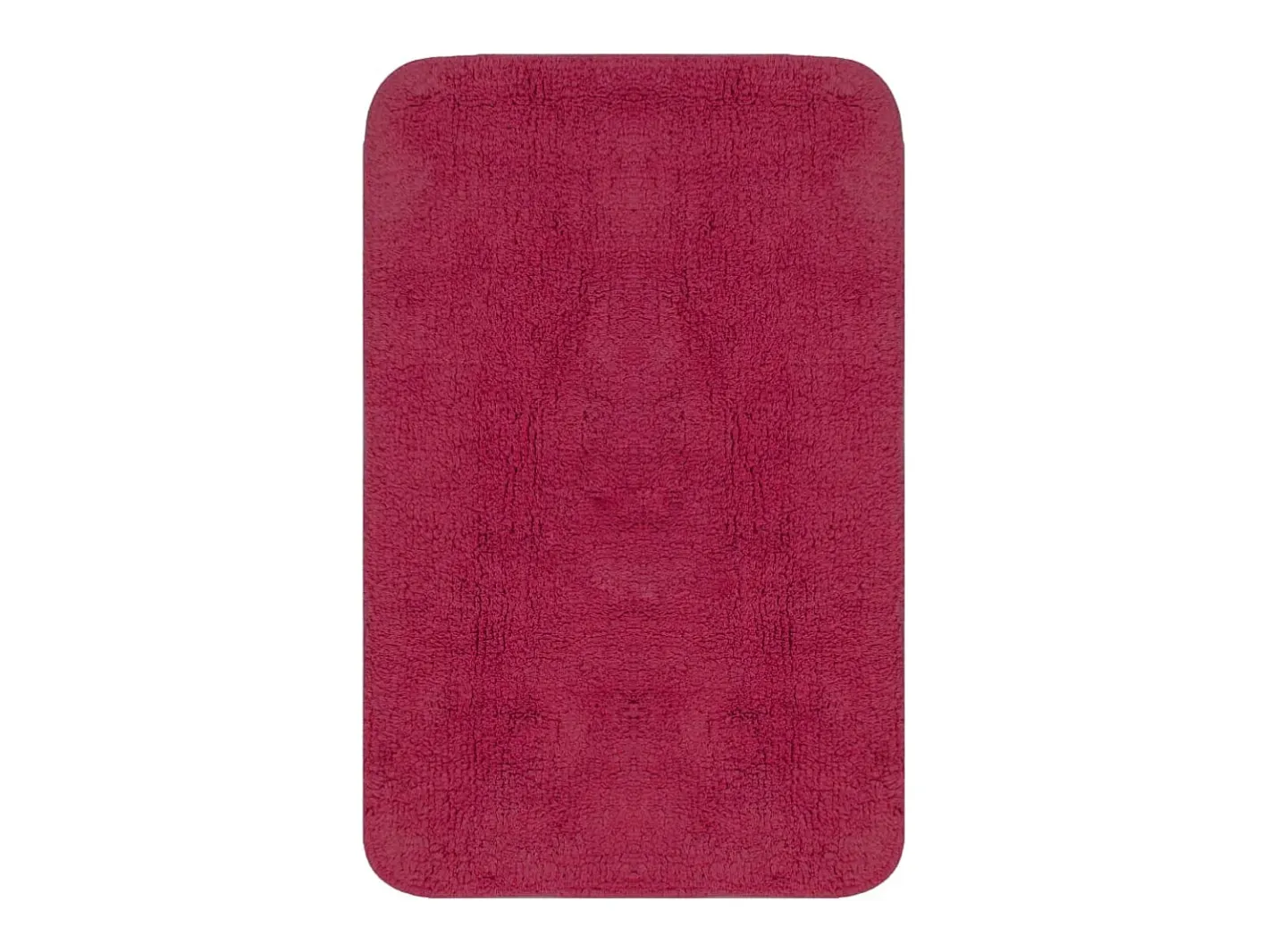 Outlet Conjunto de alfombrillas de baño de tela 3 piezas fucsia ES138634 Rosa