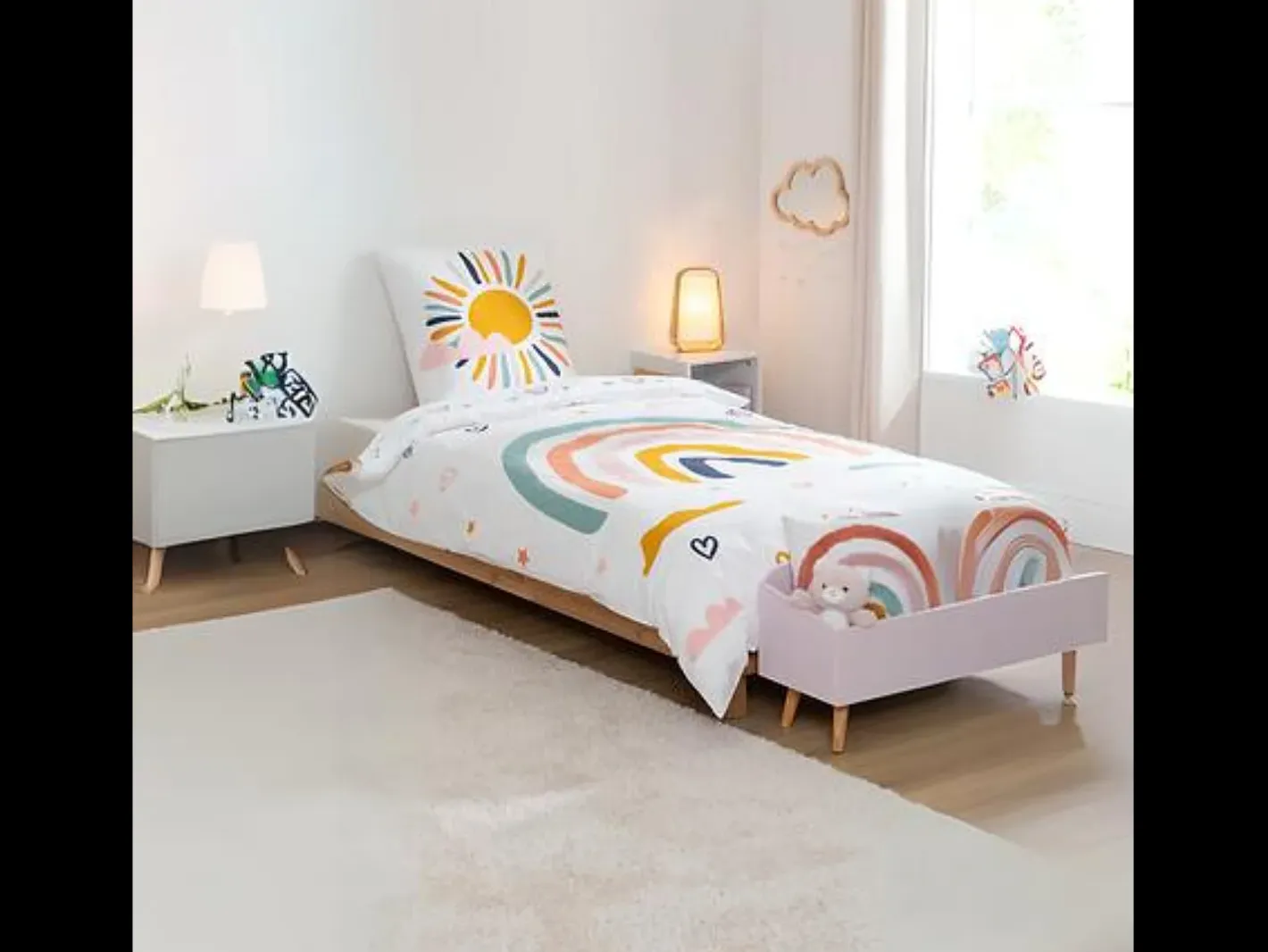 Atmosphera for Kids Conjunto de cama arcoíris para niños 140 x 200 cm Multicolor
