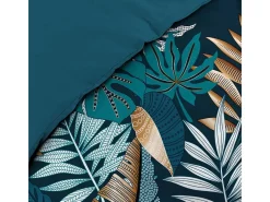 Douceur d'intérieur Conjunto de edredón Alianor Hojas exóticas 240 x 220 cm Azul Hot