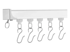 Conjunto de Rieles SucceBuy 270cm con Ganchos, Blanco, Sistema Corredizo para Cortinas, Montaje en Techo/en Pared para Salón, Dormitorio Plateado Clearance