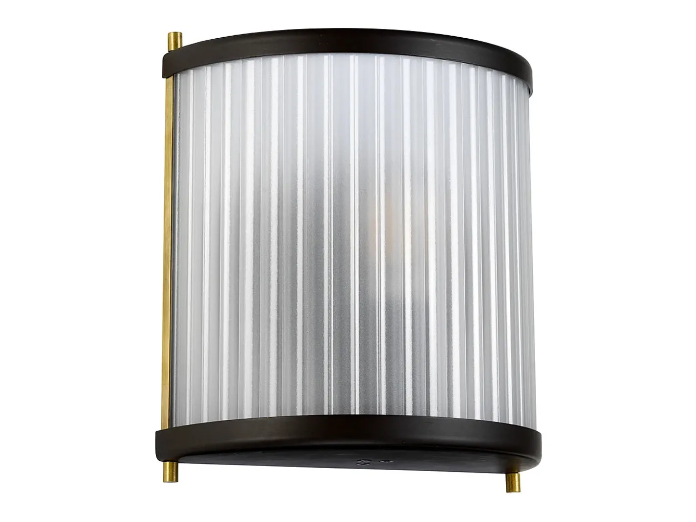 Hot Corona Flush 1 ljus vägglampa, museumsbrons, frostat glas Bronce