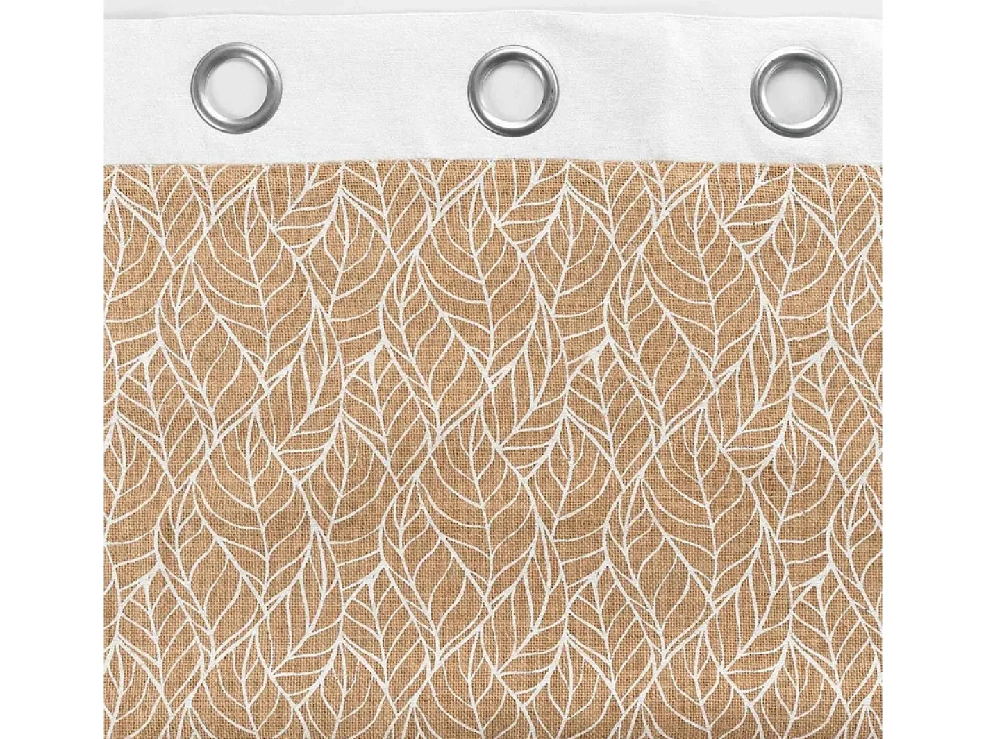 Discount Douceur d'intérieur Cortina bi material con lona de yute estampada 140 x 240 cm Blanco