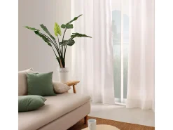ENJOY HOME Cortina colorida de algodón puro 8 ollaos Blanco Clearance