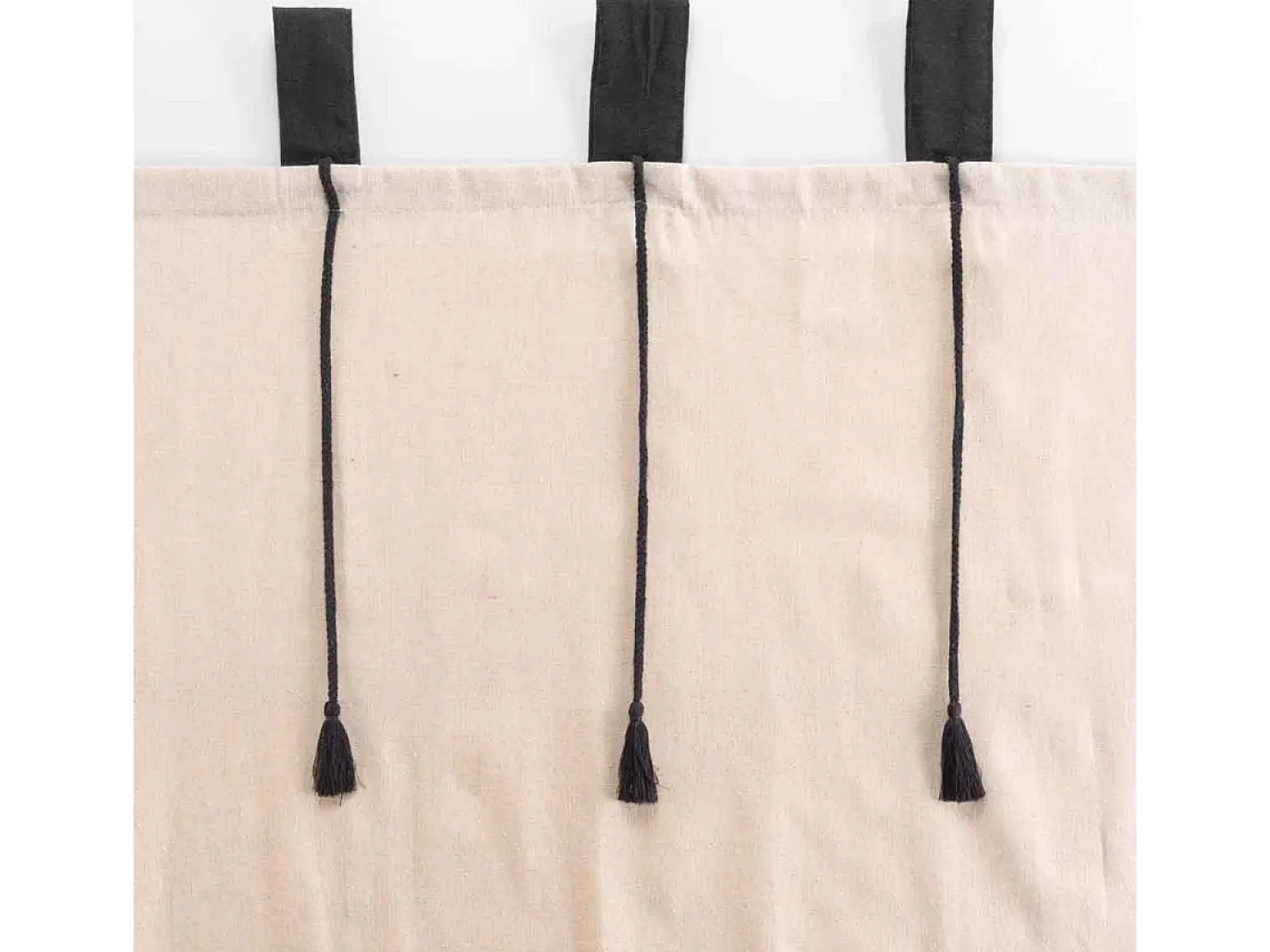 Douceur d'intérieur Cortina con lazos y borlas 140 x 240 cm Beige Best