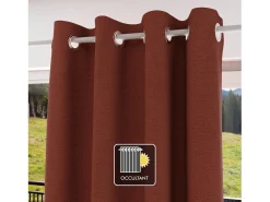 Cortina con ojales 100% blackout 135x180 cm ECLIPSE ladrillo, por Soleil d'Ocre Rojo New