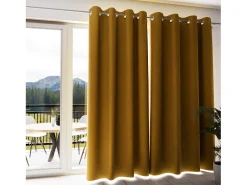 Soleil d'ocre Cortina con ojales 100% opacos 135x250 cm ECLIPSE mostaza Amarillo Hot