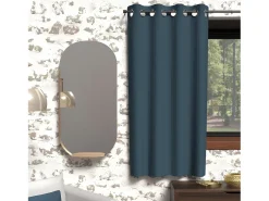 Clearance Soleil d'ocre Cortina con ojales aislante 135x180 cm BOHEME pato, por Azul