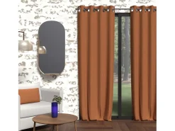Soleil d'ocre Ropa De Casa-Cortina con ojales aislante 135x250 cm BOHEME terra, por Naranja