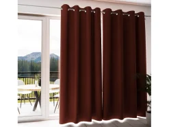 Best Soleil d'ocre Cortina con ojales aislante y 100% Blackout 135x250 cm ECLIPSE ladrillo, por Rojo