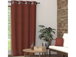 Discount Soleil d'ocre Cortina con ojales de algodón puro 135x250 cm PANAMA Ladrillo Naranja