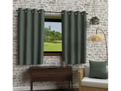 Discount Soleil d'ocre Cortina con ojales de microfibra lavados 135x180 cm BOHEME Verde