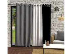 Soleil d'ocre Ropa De Casa-Cortina con ojales de microfibra lavados 135x250 cm BOHEME Gris