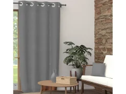 Soleil d'ocre Cortina con ojales de puro algodón 135x300 cm PANAMA , por Gris Hot