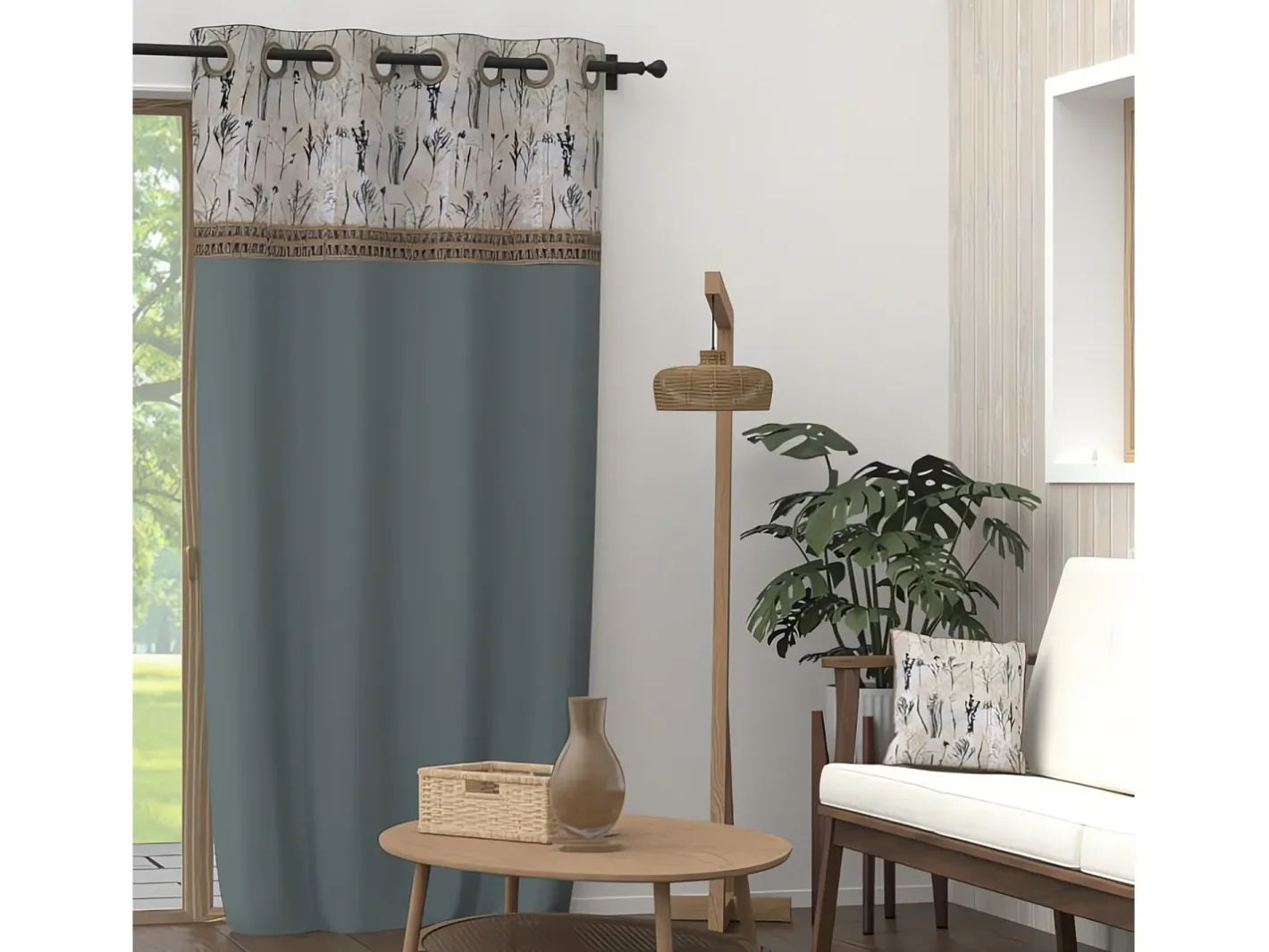 Soleil d'ocre Cortina con ojales de puro algodón 135x250 cm AMBRE, por Verde Hot