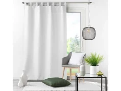 Discount Douceur d'intérieur Cortina con ojales en poliéster liso – Sobriedad y elegancia en atemporal Blanco
