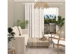 Clearance Soleil d'ocre Cortina con ojales especial para ventanal 280x250 cm CELIA taupe, por Topo