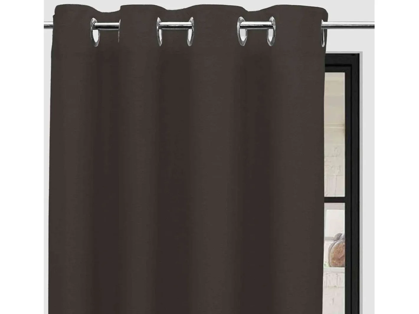 Soleil d'ocre Ropa De Casa-Cortina con ojales puro algodón 135x250 cm PANAMA taupe Topo