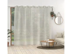 Soleil d'ocre Ropa De Casa-Cortina con ojales ventanal 280x250 cm BELLA oro, por Blanco