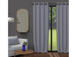 Soleil d'ocre Ropa De Casa-Cortina con ojales 135X250 cm BLACKOUT Gris
