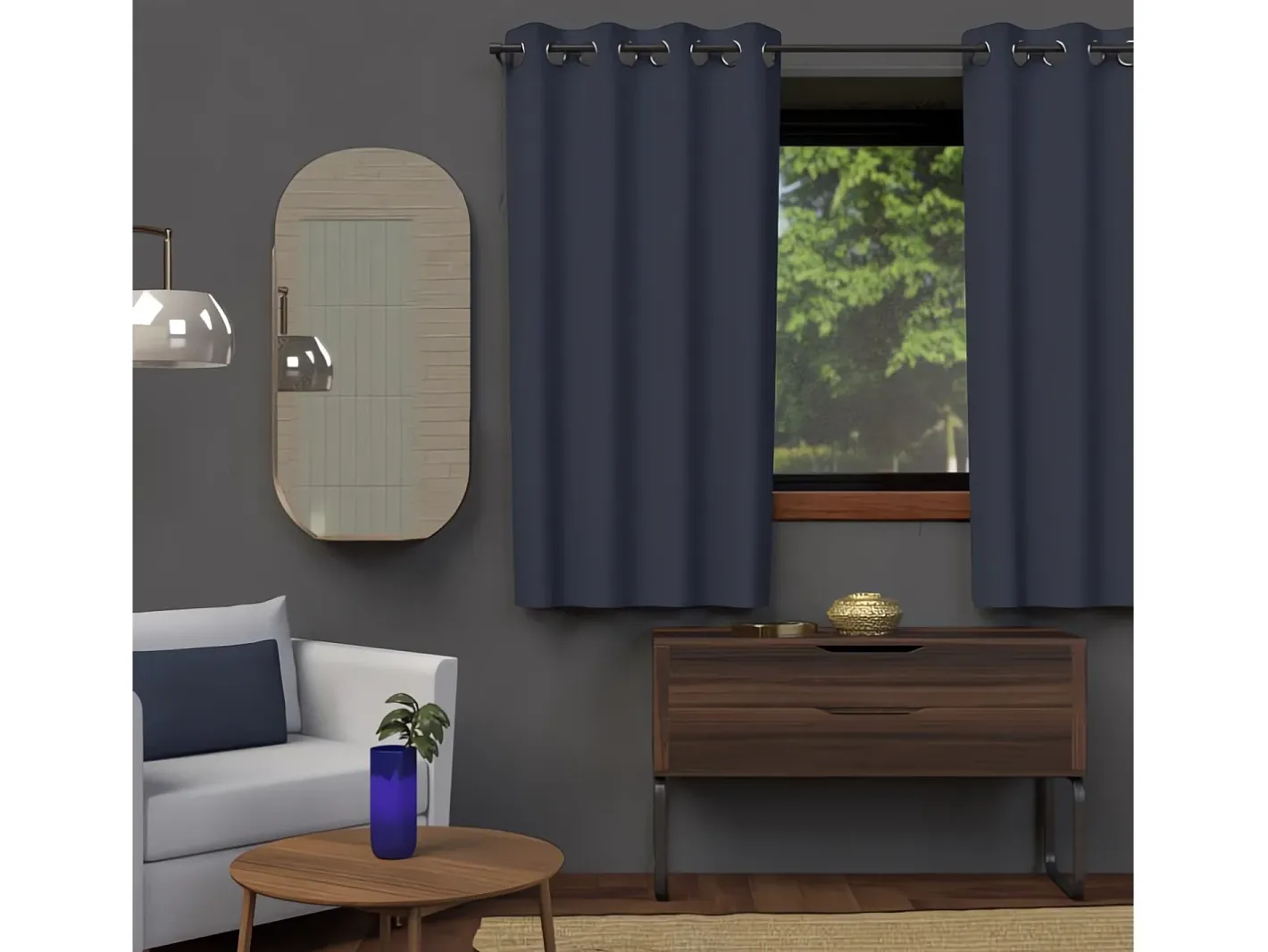 Best Soleil d'ocre Cortina con ojales 135x180 cm BLACKOUT blue jeans Azul oscuro