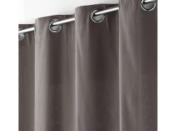 Douceur d'intérieur Ropa De Casa-Cortina con ollaos 100% algodón Panamá Gris