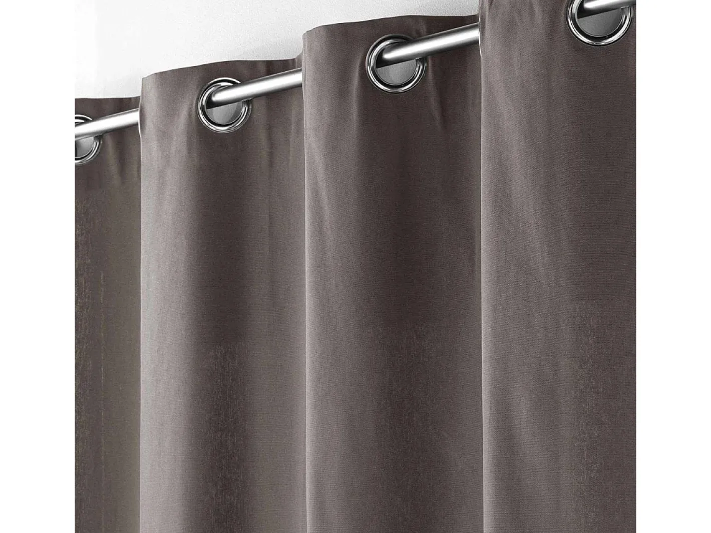 Douceur d'intérieur Ropa De Casa-Cortina con ollaos 100% algodón Panamá Gris