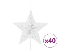 vidaxl Cortina de luces estrellas 200 LEDs frío 8 funciones Blanco Hot