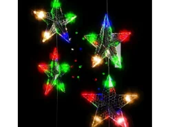 Clearance vidaxl Cortina de luces estrellas 200 LEDs de colores 8 funciones Gris