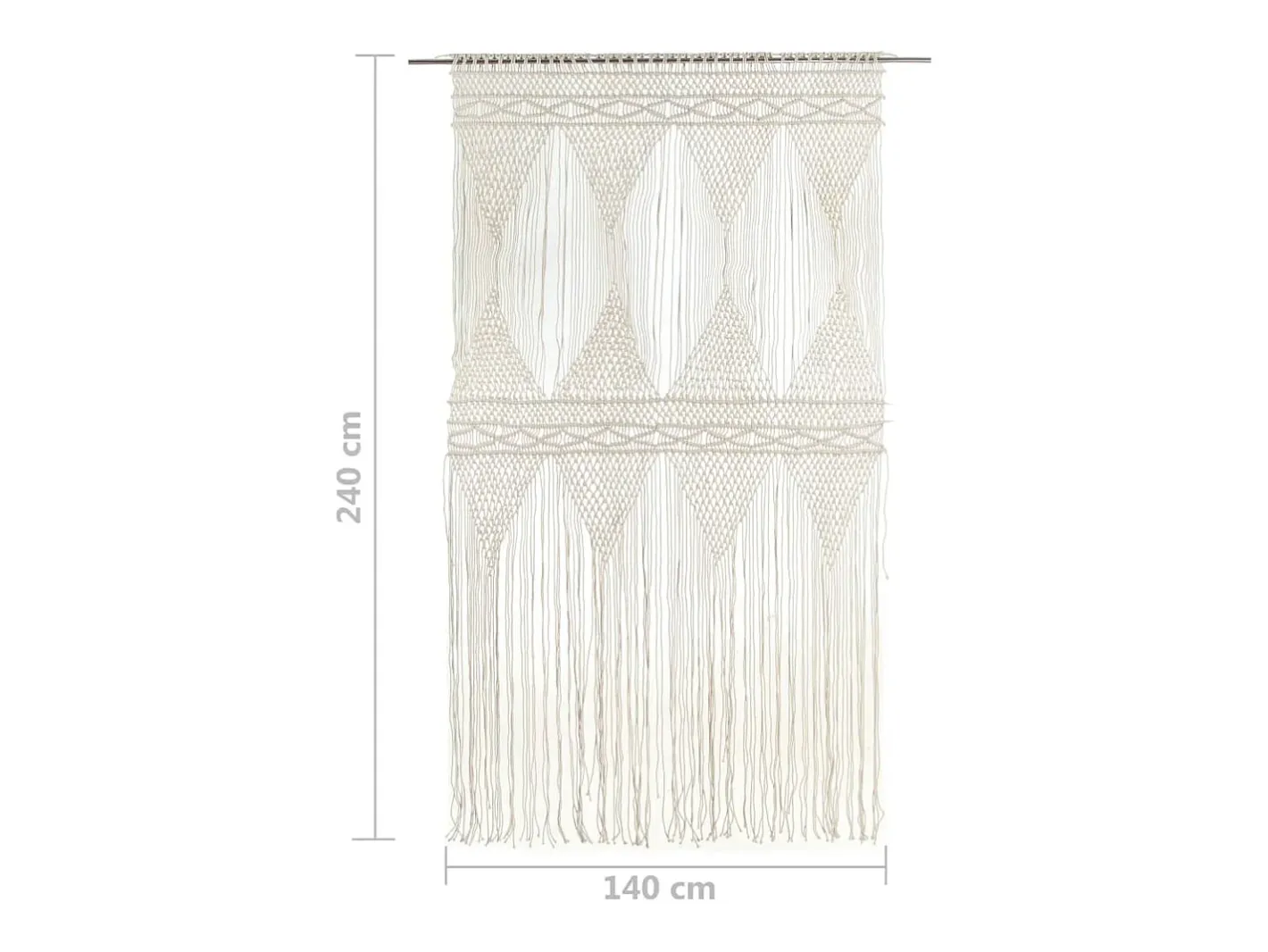Ropa De Casa-Cortina de macramé algodón 140x240 cm ES614485 Crema